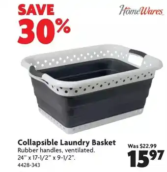 Home Hardware Collapsible laundry basket offer