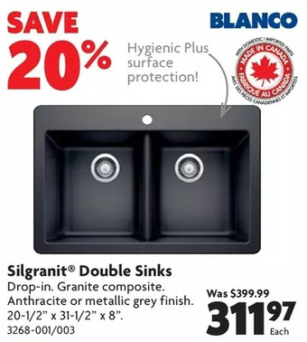 Home Hardware Silgranit double sink offer