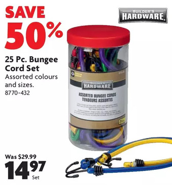 Home Hardware 25 pc. bungee cord set offer