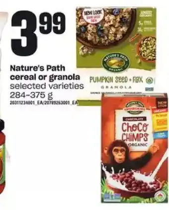 Zehrs Markets Nature's path cereal or granola offer