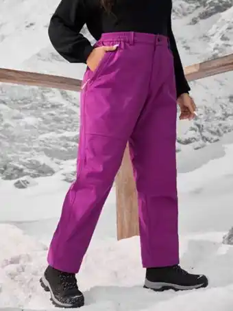SheIn Plus warming zip pocket sports pants offer