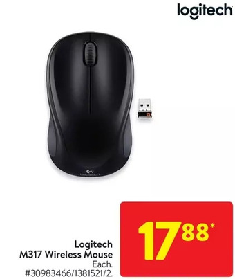 Walmart Logitech m317 wireless mouse offer