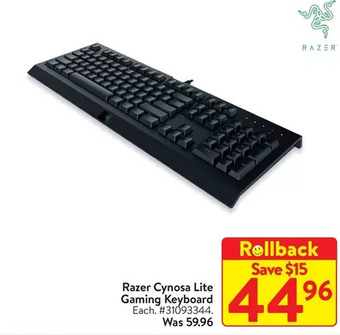 Walmart Razer cynosa lite gaming keyboard offer