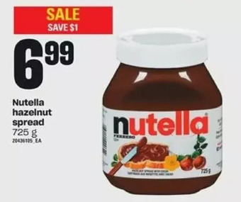 Valu-mart Nutella hazelnut spread offer