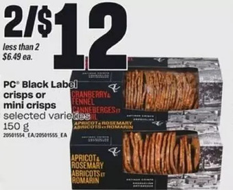 Valu-mart Pc black label crisps or mini crisps offer