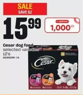 Valu-mart Cesar dog food offer