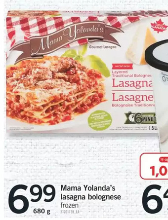 Fortinos Mama yolanda's lasagna bolognese offer