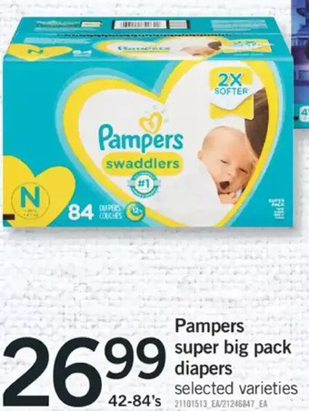 Fortinos Pampers super big pack diapers offer