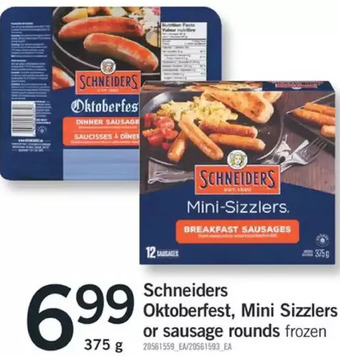 Fortinos Schneiders oktoberfest, mini sizzlers or sausage rounds offer