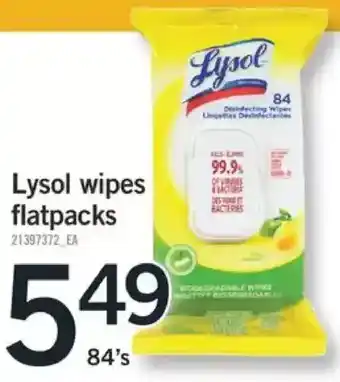 Fortinos Lysol wipes flatpacks offer