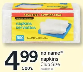 Fortinos No name napkins offer
