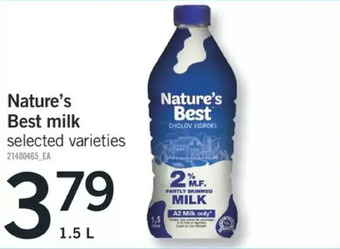 Fortinos Nature's best milk offer