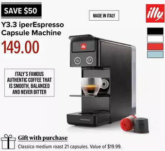 Linen Chest Y3.3 iperespresso espresso & coffee machine by illy offer