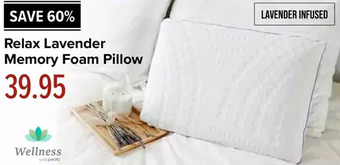 Linen Chest Relax lavender infused memory foam pillow offer