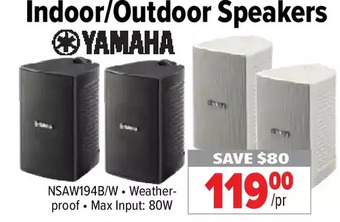 2001 Audio Video Yamaha indoor/outdoor speaker offer