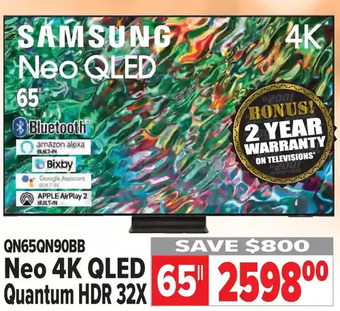 2001 Audio Video Samsung neo 4k qled quantum hdr 32x 65" offer