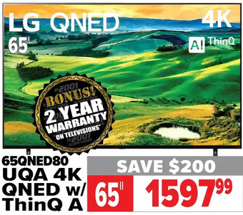 2001 Audio Video Lg 65" uqa 4k qned w/ thinq a tv offer