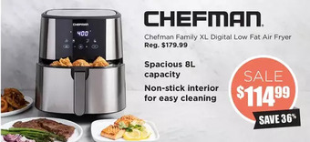 Kitchen Stuff Plus Chefman family xl digital low fat air fryer offer