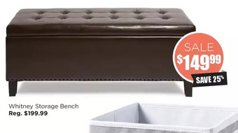 Kitchen Stuff Plus Whitney storage bench offer