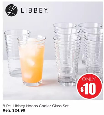 Kitchen Stuff Plus 8 pc. libbey hoops cooler glass set offer