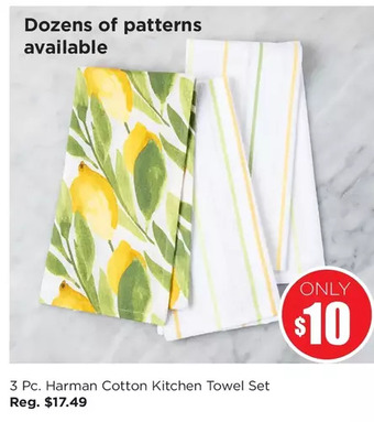 Kitchen Stuff Plus 3 pc. harman cotton kitchen towel set offer