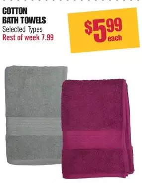 Shoppers Drug Mart Cotton bath towels offer