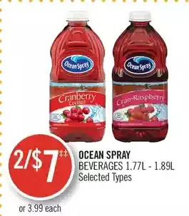 Shoppers Drug Mart Ocean spray beverages offer