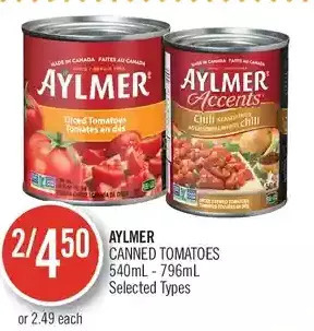 Shoppers Drug Mart Aylmer canned tomatoes offer