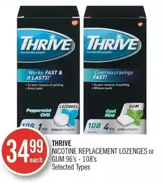 Shoppers Drug Mart Thrive nicotine replacement lozenges or gum offer