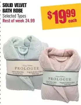 Shoppers Drug Mart Solid velvet bath robe offer