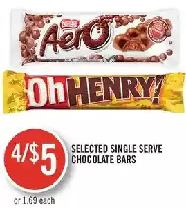 Shoppers Drug Mart Single serve chocolate bars offer