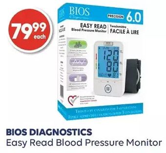 Shoppers Drug Mart Bios diagnostics easy read blood pressure monitor offer