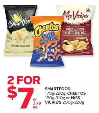 Rexall Smartfood, cheetos or miss vickie's offer