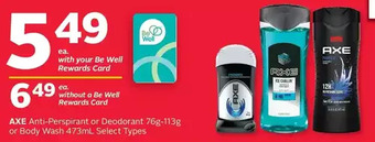 Rexall Axe anti-perspirant or deodorant or body wash offer