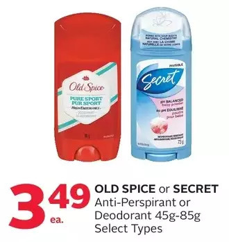 Rexall Old spice or secret anti-perspirant or deodorant offer