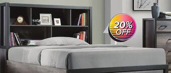 Leon's Terra 3-piece full bookcase bed - grey offer