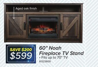 Leon's Noah fireplace tv stand - aged oak offer