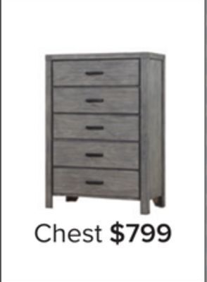 Leon's Copeland chest - wire-brushed grey offer