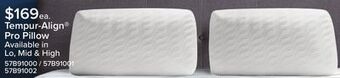 Leon's Tempur-pedic tempur-align prolo pillow offer