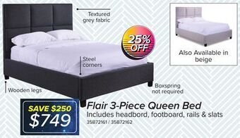 Leon's Flair 3-piece queen bed - grey offer