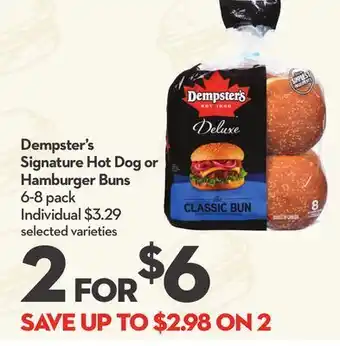 Longo's Dempster's signature hot dog or hamburger buns offer