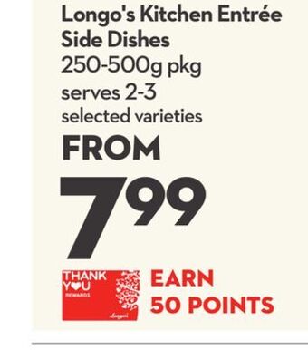 Longo's Longo's kitchen entrée side dishes offer