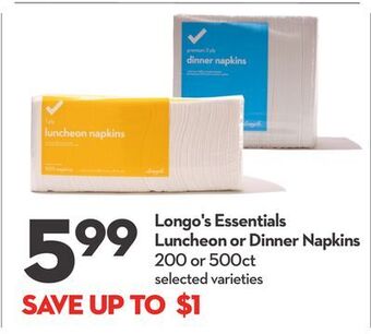 Longo's Longo's essentials luncheon or dinner napkins offer