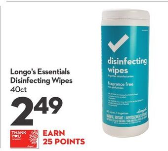 Longo's Longo's essentials disinfecting wipes offer