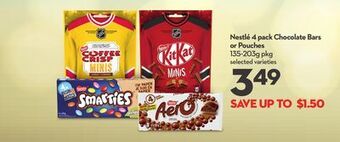 Longo's Nestlé 4 pack chocolate bars or pouches offer
