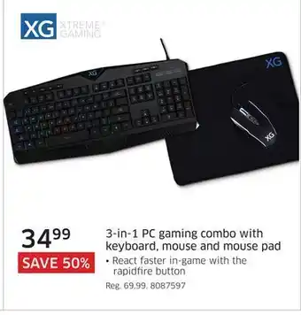 The Source Xtreme gaming 3-in-1 pc gaming combo with keyboard, mouse and mouse pad offer