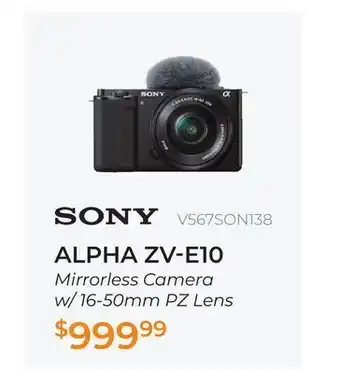 Henry's Sony alpha zv-e10 offer