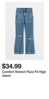 H&M Comfort stretch flare fit high jeans offer