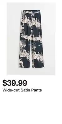 Wide-cut satin pants