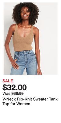 Old Navy V-neck rib-knit sweater tank top for women offer